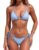 Women’s Triangle String Brazilian Bikini Sets Cheeky Cute Two Piece Halter Bathing Suits Sexy Tanning Swimsuit for Teen Girls Ladies 2026 Striped Blue White XS