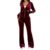 Womens Velour Tracksuit 2 Piece Set Zip Hoodie and Flared Pants (Red,Medium)