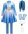 Wonderland Princess Blue Cosplay Jacket Dress Up (Blue 1 + Wig, X-Large)
