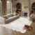 WondRg 6×9 Washable Vintage Area Rug for Living Room Bedroom Beige Grey Soft Non Slip Large Throw Rug Lightweight Scalloped Low Pile Distressed Carpet Office Playroom Dinning Laundry Room Classroom