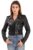 Wonxon Women’s Biker Jacket, Black, Sheep Leather, Crop, Vintage Style