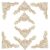 Woodcraft Ornaments 8pcs Solid Wood Carved Corner Flower European Style Diagonal Background Wall Wine Cabinet Decorative Accessories 20 * 20cm