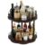 Wood Double-Tier Lazy Susan Organizer, 12.99 in 360° Rotating Spice Rack with Adjustable Upper Tray, Turntable for Kitchen Countertop Organization, Pantry, Cosmetic Storage