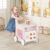 Wooden Activity Walker with Dessert Sorter, Adjustable Clock, Sliding Maze, and Role-Play Shop Window for Early Learning Exploration
