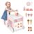 Wooden Activity Walker with Sorting Games, Rotating Clock, Sliding Maze, and Role-Play Shop Window for Early Learning Exploration