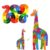 Wooden Alphabet and Numbers Animal Puzzles Bundle, Double Sided Snake and Giraffe Jigsaw Set for Toddlers, Montessori Educational Toy for Kids Preschool Learning Gift