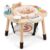 Wooden Baby Activity Center, 360° Montessori Play Gym with Solid Wood