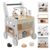 Wooden Baby Walker Activity Cubes,Baby Push Walker Toy for Toddler, 5in1 Montessori Learning&Educational Toys for 1+ Year Old Boy Girl | Sorting&Stacking | Bead Mazes and Counting Toys