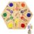 Wooden Board Game, Original Marble Game Double Sided Painted 2 to 6 Player Fast Track Board Game Wooden with 6 Colors 24 Marbles 6 Dice for Adults Kids Family(20 INCH)