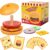 Wooden Burger Stacking Toys Montessori Toys For Toddlers Preschool Education Activity Board Game Early-Education Matching Speed Race Pretend Toy Food Back To School (Burger)
