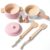 WoodenEdu Premium Toddler Play Kitchen Toys, Wooden Kitchen Utensils, Accessories for Pretend Play Kitchen Set, Montessori Learning Toy, Pretend Cooking Playset, Gift for 3+ (Pink)