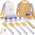 Wooden Kids Cooking Set Montessori Kit – Real Toddler Kitchen Tools & Baking Utensils – 30PCS Cooking Kit for Kids with Storage Bag, Great Gift for Pretend Play & Montessori Learning (Purple)
