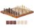 Wooden Magnetic Chess and Checkers Set, Folding Board