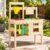 Wooden Outdoor Mud Kitchen for Kids, Waterproof Solid Wood Play Kitchen with Removable Faucet, Sink, Cutting Board, Toy Pots, Soil Cups, Magnetic Door and Storage Shelf