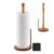 Wooden Paper Towel Holder Countertop with Anti-Slip Base for Jumbo Rolls, Standing Towel Roll Organizer, Bathroom Towel Roll Stand Organizer for Kitchen & Bathroom