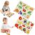 Wooden Peg Puzzles 2Pcs Peg Puzzles Wooden for Toddlers 1-3 Colorful Fruit & Veggie Styles Montessori-Inspired Educational.