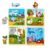 Wooden Peg Puzzle Set for Toddlers, 4 Pack Animal Vehicle Ocean Farm Puzzles, Montessori Wooden Puzzles for Ages 2-4, Preschool Learning Toys for Fine Motor Skills, Gifts for Boys Girls 1 2 3 4