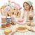 Wooden Picnic Playset for Toddlers 3 4 5 6, Outdoor Play Food Set with Storage Basket Basket – Montessori Pretend Play Toys Kitchen Role Play Accessories-Christmas & Birthday Gift for Girls Boys