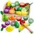 Wooden Play Food for Kids Kitchen, Montessori Toys for 2 Year Olds