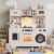 Wooden Play Kitchen for Kids, 8-in-1 Kitchen Set for Toddlers with 11 Accessories & Storage, Interactive Pretend Kitchen with Lights, Sounds, Realistic Cooking Playset for Imaginative Role Play