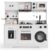 Wooden Play Kitchen for Kids, 8-in-1 Kitchen Set for Toddlers with 11 Accessories, Storage, Interactive Pretend Kitchen with Lights,Sounds, Realistic Cooking Playset for Imaginative Play, Ages 3+