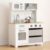 Wooden Play Kitchen for Kids, Toy Kitchen Set with Realistic Lights & Sounds, Toddler Kitchen Playset with 2 Drawers, Faucet, Stove & Oven, Pretend Play for Girls & Boys Ages 3+