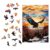 Wooden Puzzles for Adults – 200 Piece Wooden Jigsaw Puzzle with Bald Eagle Stained Glass Design | 5mm Thick Laser-Cut Wood, Animal Wood Jigsaw Art Puzzle, Unique Jigsaw Gift for Adults & Puzzle Lovers