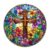 Wooden Puzzles for Adults, Stained Glass Cross Wood Puzzles Adult, Unique Animal Shaped Wooden Jigsaw Puzzle, Birthday Gifts for Friends/Family/Puzzle Lovers, Home Decor(S-8.5 * 8.5in 100pcs)