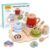 Wooden Red Tea Set Toys – Kids Pretend Play – Tea Party Set with Tea Cup Set and Play Kitchen Accessories – Montessori Toys – Cooking Set – Gift Set for Girls Boys
