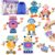 Wooden Snap-Together Robot Building Block Set, Montessori STEM Take-Apart Toy, 33-Piece Fine Motor Skills Learning Toy with Poseable Limbs for Different Robot Poses,for Kids Ages 3-6 with Storage Bag