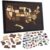Wooden USA Travel Map Puzzle, 12×10 Puzzle United States Journey Tracker Maps with US Map Stickers, Wooden Plate Stand and Glue Dots, Rv Vacations Home Classroom Wall Art Home Decor (Wood)