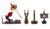 Wooden Yarn Winder Set with Swift, Ball Holder, Drop Spindle and Lucet.