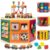 WOODMAM Large Activity Cube, Multipurpose Montessori Toy for 1-2 Year Old