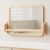 Woodtoe Montessori Mirror with Bar, Adjustable Baby Pull to Stand Toys, Natural Unpainted Solid Wood Frame & Baby Pull Up Bar, Infant Coordination Toddler Mirror, Developmental Toys for 6-18 Months