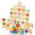 Woodtoe Wooden Building Blocks for Kids, 48 PCS Rainbow Acrylic Gem Cubes Blocks – 32 Wooden Blocks, Montessori Stacking Toy for Toddlers, Educational STEM Learning Sensory Toy Gifts for Boy Girl 3-6
