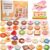WoodTrove Wooden Cookies Play Set, Slice and Bake Wooden Cookie Play Food Set with Gift Boxes, Wooden Play Food Set, Montessori Play Kitchen Accessories Gift for Kids 3+