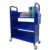 Workington Rolling Book Truck Book Cart with 3 Flat Shelves, Library Book Cart with Swivel Lockable Casters 3001 Blue