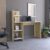 Workspace for Work Study Writing, Laptop Desk for Bedroom，Four Shelves, White/Pine