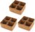 Woven Seagrass Storage Basket with 4 Divided Sections, Wicker Basket Bin Box Organizer for Countertops/Closet/Shelf/Dresser (Pack of 3)