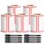 Writeable Label Stickers, Tear-Resistant, 5 rolls-1600 Sheets, Red