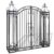 Wrought Iron Garden Gate, Decorative Metal Entryway Fence Gate for Backyard, Patio, and Lawn, Heavy Duty Powder Coated Black, 48 x 8 x 53 Inch