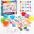 WRYBV Wooden Peg Board Bead Game, Montessori Arithmetic Math Toy Set with Beads, Chopsticks & Spoons, Children’s Preschool Fine Motor Toys for 3 4 5 Years Old