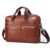 WSNHFUD Brown Business Travel Briefcase, Genuine Leather Duffel Bags,Laptop Tote Bag, Shockproof Shoulder for 14″ Laptops