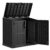 WTFGO 36 Cu Ft Horizontal Resin Storage Shed, Weatherproof Outdoor Storage Cabinet with Dual Lock Door, Fits Small Trash Cans, Generators, & Garden Tools, Matte Black
