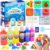 WUJYLY Magic Water Elf Kit, 3D Aqua Gelz Toy Maker with Ocean Animal Molds & Catching Net, Glitter Water Gels Sensory DIY Craft Kit, Fun Birthday Party Favors Gifts for Kids Girls Boys Ages 4-8