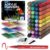 WUO 36 Colors Acrylic Paint Markers, Acrylic Paint Pens and Acrylic Markers with Brush Tip, Automatic Ink Control No-Bleed Paint Markers for Rock, Wood, Canvas, Glass, Ceramic, Fabric