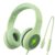 Wuopzf Kids USB C Headphones for School, 2025 Upgrade Safe Listening Wired Over-Ear Headphones with LED Lights, Volume Limiter & Microphone, Foldable Design for iPhone 16, iPad, Tablet (Green)