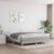 WXGTBKPR King Box Spring Bed with Mattress and Topper, 76″ x 79.9″ Fabric Upholstered Bed Frame with Pocket Spring Support, Light Gray