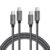 XAOSUN 240W USB C to USB C Cable 4.9FT, 1.5M USB C Charger Cable PD3.2 48V 5A, Braided Fast Charging Type C Cable for iPhone17 16 15, MacBook Air/Pro, iPad, Steam Deck, Laptop…(2-Pack)