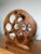 XDGBNH Rustic Wooden Wine Rack, Circular 7-Bottle Holder, Farmhouse Countertop Wine Storage, Natural Brown Wood Wine Organizer for Kitchen Dining Room Bar